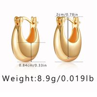 1 Pair Simple Style Heart Shape Copper Hoop Earrings sku image 3