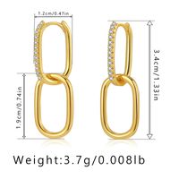 1 Pair Simple Style Geometric Plating Copper Drop Earrings sku image 3