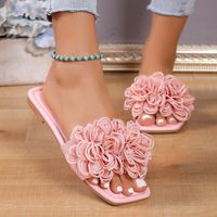 Women's Casual Solid Color Square Toe Slides Slippers main image 4