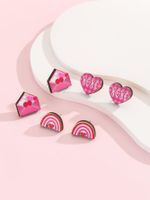 Wholesale Jewelry Cute Heart Shape Wood Ear Studs main image 2
