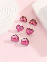 Wholesale Jewelry Cute Heart Shape Wood Ear Studs main image 4