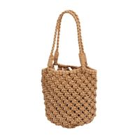 Women's Small Polyester Solid Color Vintage Style Round Open Bucket Bag main image 5