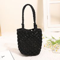 Women's Small Polyester Solid Color Vintage Style Round Open Bucket Bag sku image 6