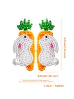 1 Pair Pastoral Rabbit Carrot Handmade Braid Alloy Seed Bead Drop Earrings sku image 1