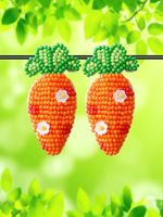 1 Pair Pastoral Carrot Handmade Braid Alloy Seed Bead Ear Studs main image 5