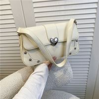 Women's Small Pu Leather Solid Color Vintage Style Classic Style Square Magnetic Buckle Shoulder Bag main image 1