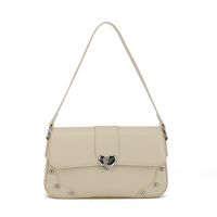 Women's Small Pu Leather Solid Color Vintage Style Classic Style Square Magnetic Buckle Shoulder Bag sku image 1