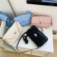 Women's Small Pu Leather Solid Color Vintage Style Classic Style Square Magnetic Buckle Shoulder Bag main image 3