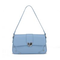 Women's Small Pu Leather Solid Color Vintage Style Classic Style Square Magnetic Buckle Shoulder Bag sku image 3