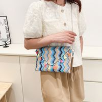 Women's Small Straw Solid Color Streetwear Square Magnetic Buckle Envelope Bag main image 3