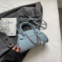 Women's Medium Pu Leather Solid Color Elegant Square Flip Cover Handbag sku image 4