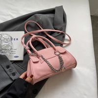 Women's Medium Pu Leather Solid Color Elegant Square Flip Cover Handbag sku image 2