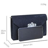 Black Silver Pu Leather Solid Color Square Evening Bags main image 2