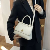 Women's Small Pu Leather Solid Color Classic Style Square Flip Cover Handbag main image 2