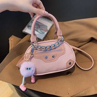 Women's Mini Pu Leather Cartoon Solid Color Cute Square Open Handbag main image video