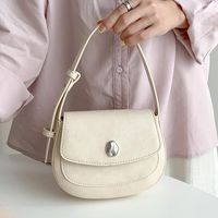 Women's Medium Pu Leather Solid Color Elegant Oval Flip Cover Shoulder Bag main image 5