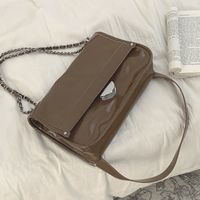 Women's Small Pu Leather Solid Color Elegant Square Lock Clasp Crossbody Bag main image 5