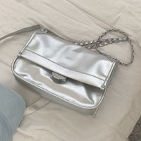 Women's Small Pu Leather Solid Color Elegant Square Lock Clasp Crossbody Bag main image 4