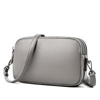 Women's Small Leather Solid Color Basic Square Zipper Shoulder Bag sku image 2