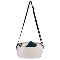 Women's Small Oxford Cloth Solid Color Basic Oval Zipper Crossbody Bag main image 3
