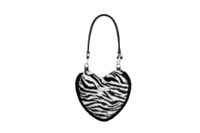 Women's Small Plush Zebra Flower Checkered Streetwear Heart-shaped Magnetic Buckle Underarm Bag main image 4