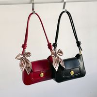 Women's Small Pu Leather Solid Color Elegant Square Magnetic Buckle Underarm Bag main image video