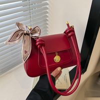 Women's Small Pu Leather Solid Color Elegant Square Magnetic Buckle Underarm Bag main image 2