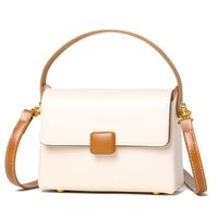 Women's Small Leather Color Block Vintage Style Square Flip Cover Crossbody Bag sku image 1