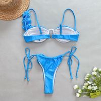 Women's Solid Color 2 Pieces Set Bikinis Swimwear main image 4