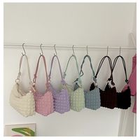 Women's Small Nylon Solid Color Basic Square Zipper Underarm Bag main image video