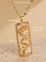 Elegant Dragon Stainless Steel Plating 18k Gold Plated Necklace main image 5