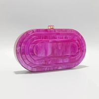 Rose Red Green Purple Arylic Solid Color Square Evening Bags sku image 3