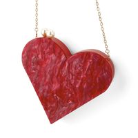 Arylic Solid Color Heart-shaped Evening Bags sku image 1