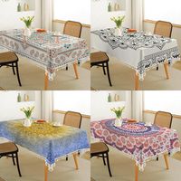 Vacation Simple Style Classic Style Color Block Cotton And Linen Tablecloths main image 1