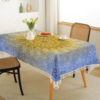 Vacation Simple Style Classic Style Color Block Cotton And Linen Tablecloths main image 2