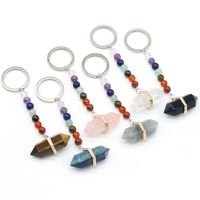 Simple Style Geometric Natural Stone Crystal Beaded Keychain main image 6