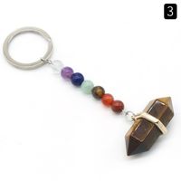 Simple Style Geometric Natural Stone Crystal Beaded Keychain sku image 3