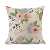 Simple Style Color Block Plant Linen Pillow Cases sku image 4