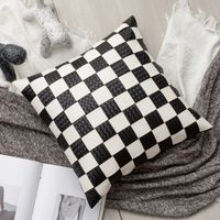 Luxurious Stripe Pu Leather Pillow Cases sku image 9