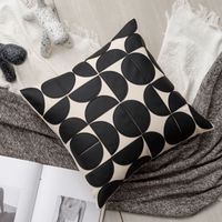 Luxurious Stripe Pu Leather Pillow Cases sku image 5