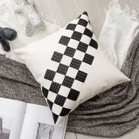 Luxurious Stripe Pu Leather Pillow Cases sku image 8