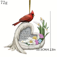Vintage Style Artistic Letter Cardinal Flower Resin Hanging Ornaments Artificial Decorations main image 2