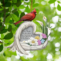 Vintage Style Artistic Letter Cardinal Flower Resin Hanging Ornaments Artificial Decorations main image 5