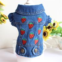 Cute Denim Strawberry Pet Clothing main image 6