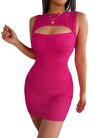 Women's Regular Dress Elegant Streetwear Round Neck Sleeveless Solid Color Above Knee Daily main image 4