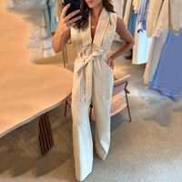 Women's Business Daily Simple Style Classic Style Solid Color Full Length Jumpsuits main image 1