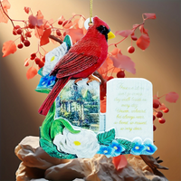 Vintage Style Artistic Letter Cardinal Flower Resin Pendant Artificial Decorations sku image 1