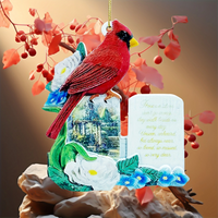 Vintage Style Artistic Letter Cardinal Flower Resin Pendant Artificial Decorations main image 1