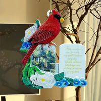Vintage Style Artistic Letter Cardinal Flower Resin Pendant Artificial Decorations main image 4