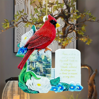 Vintage Style Artistic Letter Cardinal Flower Resin Pendant Artificial Decorations main image 5